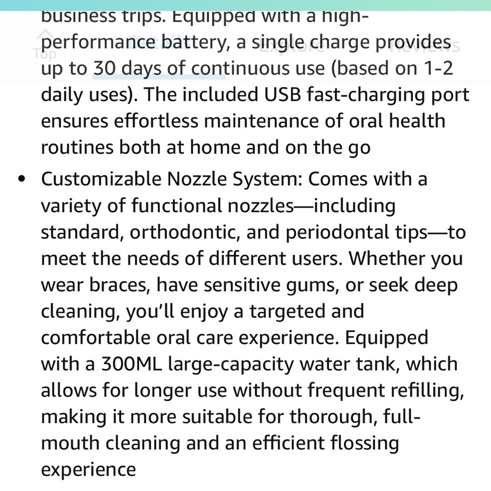 Black cordless flosser with Attachments - Picture 10 of 11